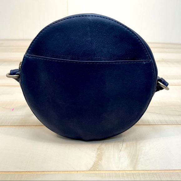 LeDonne Navy Blue Canteen Leather Crossbody Bag - Picture 4 of 6